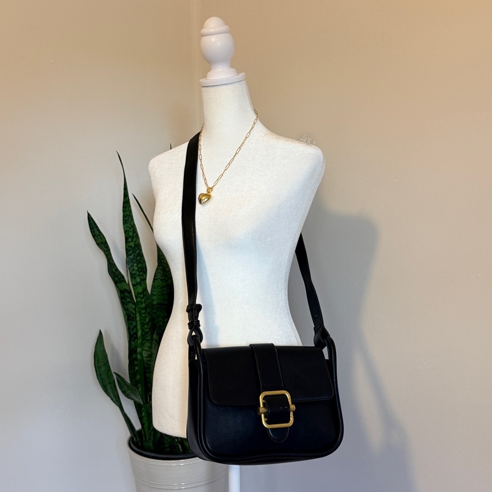 Miztique | Black Crossbody Bag with Gold Buckle - Picture 12 of 12